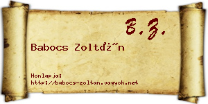 Babocs Zoltán névjegykártya
